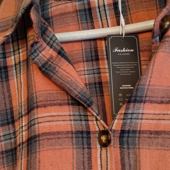 Feminine Shirt in Pink and Blue, pretty colors Great for Summer Camping. - Picture 2 of 3